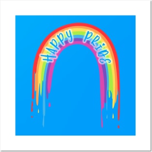 Happy Pride Rainbow Glow Posters and Art